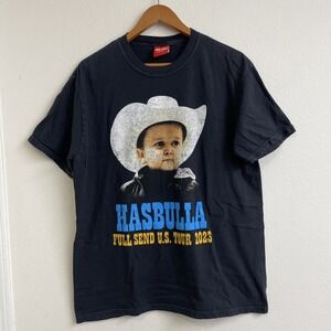 Hasbulla Full Send U.S. Tour 2023 Double Sided Tour T-shirt Mens Size L Black